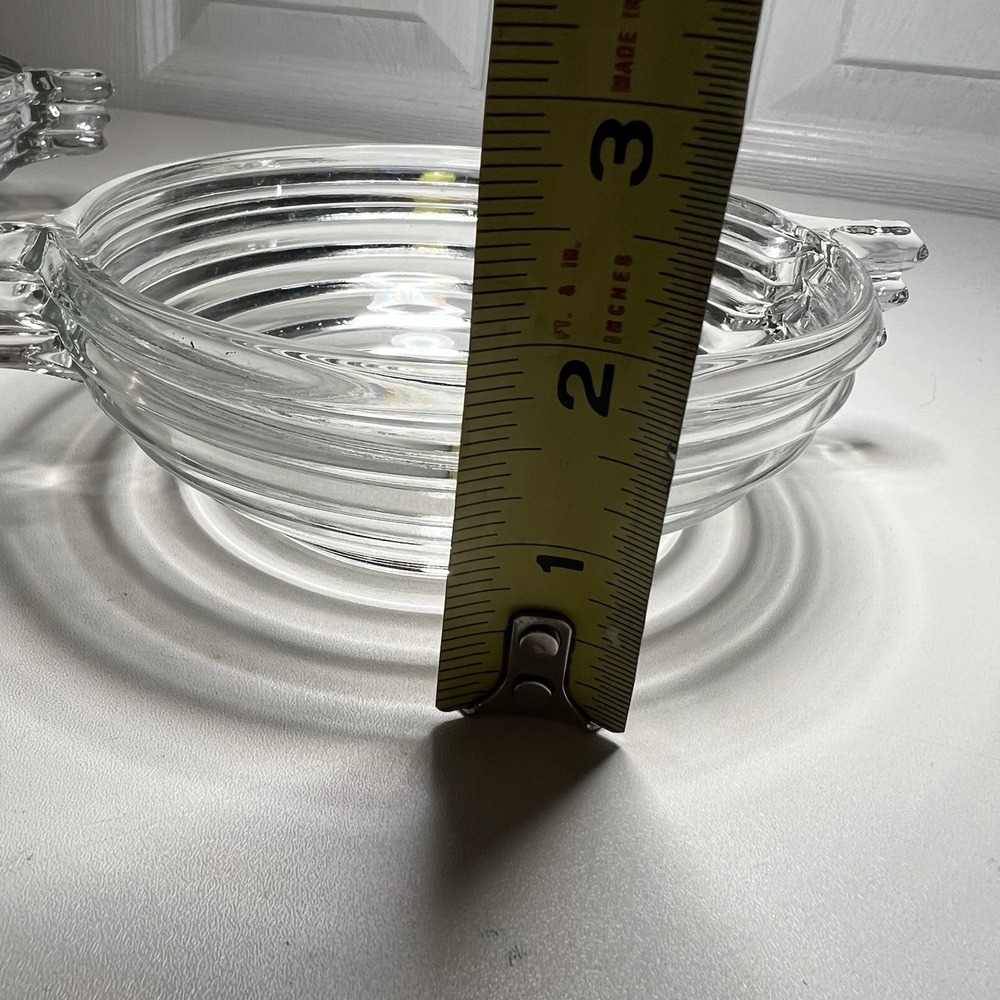 Antique Manhattan Anchor Hocking Bowl 7 5/8 x 3" Handles 1938-1943 Depression - Picture 12 of 12